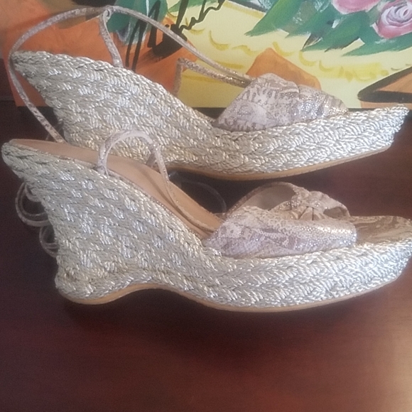 Stuart Weitzman animal print wedge sandals - Picture 4 of 7